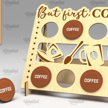 Intra απο ξύλο plywood 3mm-4mm πάχος - Σχέδιο κοπής λέιζερ θήκης για δοχεία καφέ Δίασταση 30x20 cm INTRAFABR-92559466 - Image 1