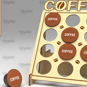 Intra απο ξύλο plywood 3mm-4mm πάχος - Σχέδιο κοπής λέιζερ θήκης για δοχεία καφέ Δίασταση 30x20 cm INTRAFABR-92559224