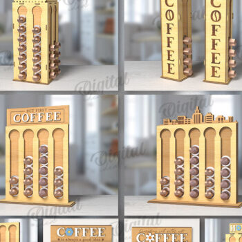 Intra απο ξύλο plywood 3mm-4mm πάχος - Coffee Pod Holders Bundle Cut Laser Δίασταση 30x20 cm INTRAFABR-120039894 - Image 1