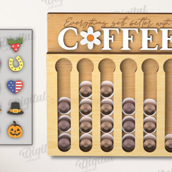 Intra απο ξύλο plywood 3mm-4mm πάχος - Coffee Pod Holders Bundle Cut Laser Δίασταση 30x20 cm INTRAFABR-120039894 - Image 15