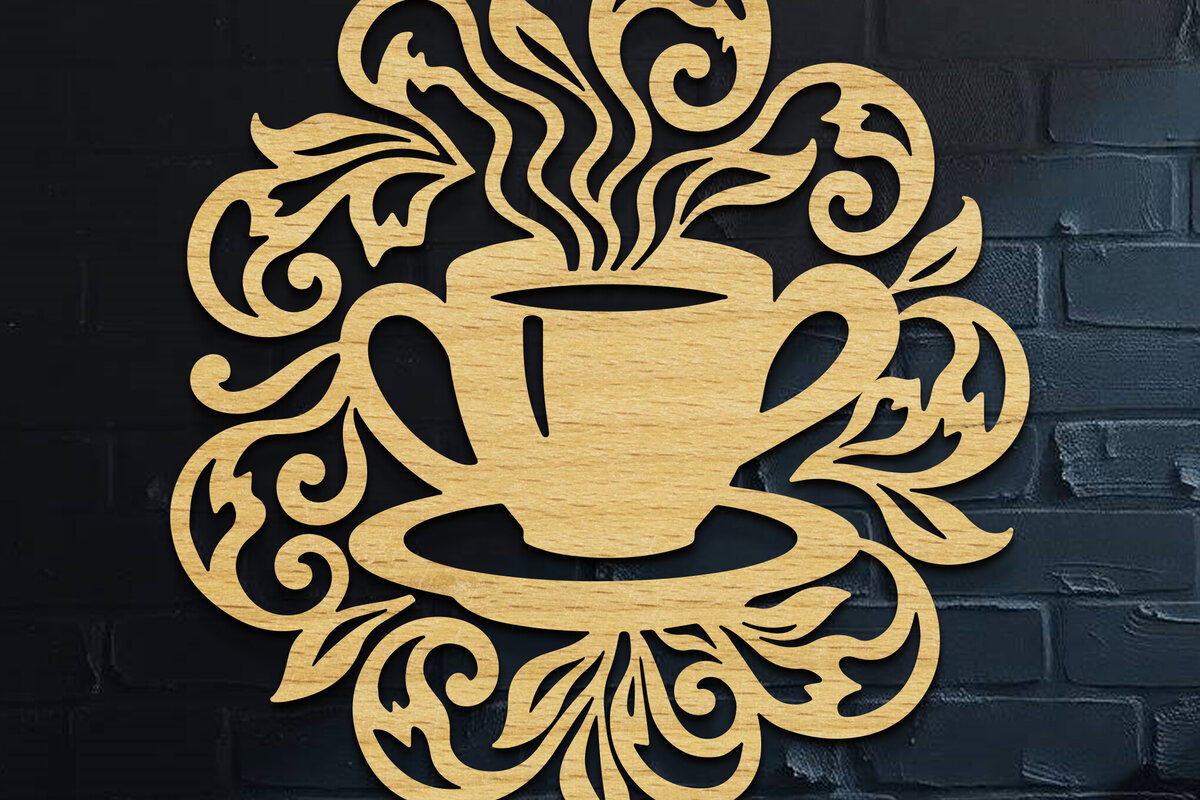 Intra απο ξύλο plywood 3mm-4mm πάχος - Coffee Shop Coffee Sign Cut Laser  Δίασταση 30x20 cm INTRAFABR-120692932