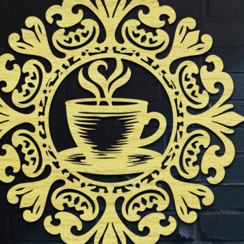 Intra απο ξύλο plywood 3mm-4mm πάχος - Coffee Shop Coffee Sign Cut Laser Δίασταση 30x20 cm INTRAFABR-120692936 - Image 1