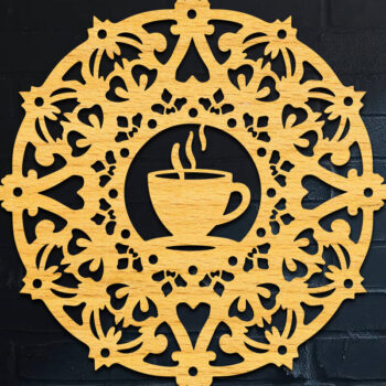 Intra απο ξύλο plywood 3mm-4mm πάχος - Coffee Shop Coffee Sign Cut Laser Δίασταση 30x20 cm INTRAFABR-120692942 - Image 1