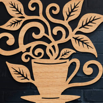 Intra απο ξύλο plywood 3mm-4mm πάχος - Coffee Shop Coffee Sign Cut Laser Δίασταση 30x20 cm INTRAFABR-120692915 - Image 1