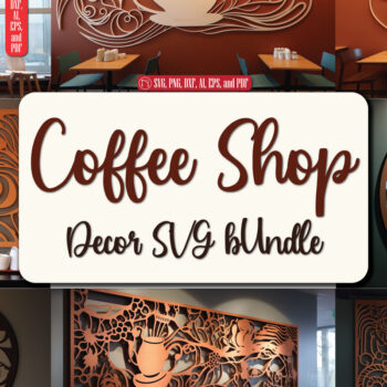 Intra απο ξύλο plywood 3mm-4mm πάχος - Συλλογή Coffee Shop Laser Cut Decor Δίασταση 30x20 cm INTRAFABR-90713687 - Image 1