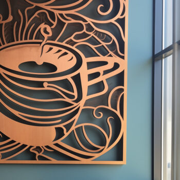 Intra απο ξύλο plywood 3mm-4mm πάχος - Συλλογή Coffee Shop Laser Cut Decor Δίασταση 30x20 cm INTRAFABR-90713687 - Image 4