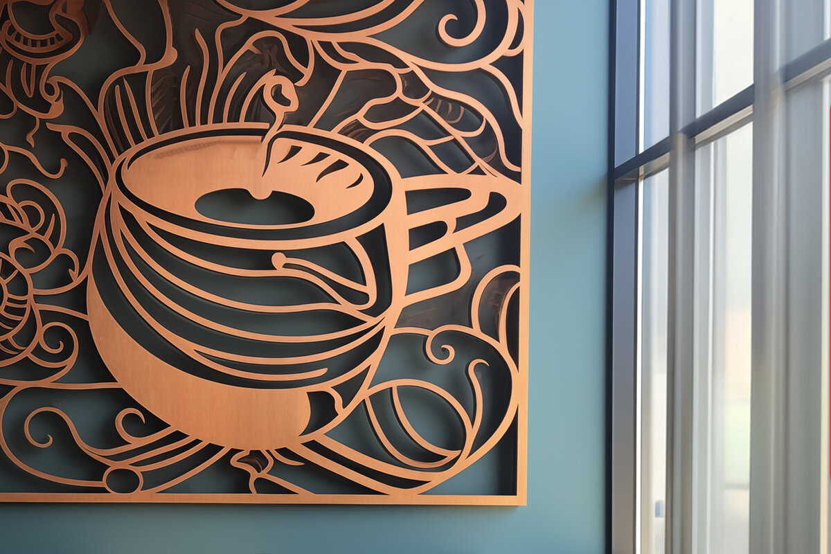 Intra απο ξύλο plywood 3mm-4mm πάχος - Συλλογή Coffee Shop Laser Cut Decor Δίασταση 30x20 cm INTRAFABR-90665850