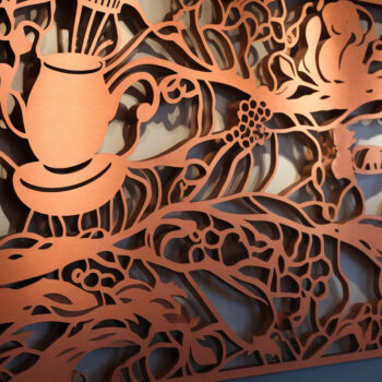 Intra απο ξύλο plywood 3mm-4mm πάχος - Coffee Shop Laser Cut Decor Δίασταση 30x20 cm INTRAFABR-90669003 - Image 1