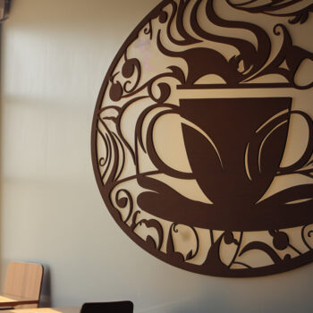 Intra απο ξύλο plywood 3mm-4mm πάχος - Coffee Shop Laser Cut Decor Δίασταση 30x20 cm INTRAFABR-90708806 - Image 1