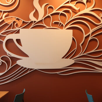 Intra απο ξύλο plywood 3mm-4mm πάχος - Coffee Shop Laser Cut Decor Δίασταση 30x20 cm INTRAFABR-90713239 - Image 1
