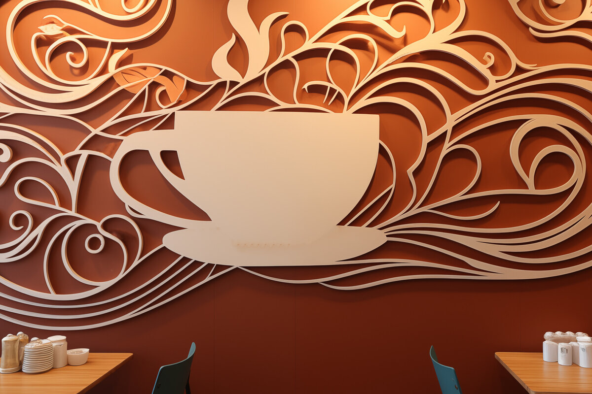 Intra απο ξύλο plywood 3mm-4mm πάχος - Coffee Shop Laser Cut Decor  Δίασταση 30x20 cm INTRAFABR-90713239