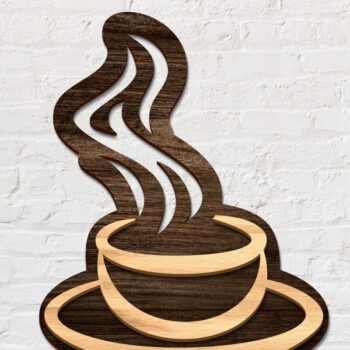 Intra απο ξύλο plywood 3mm-4mm πάχος - Coffee Sign Decor LaserCut Δίασταση 30x20 cm INTRAFABR-79305791 - Image 1