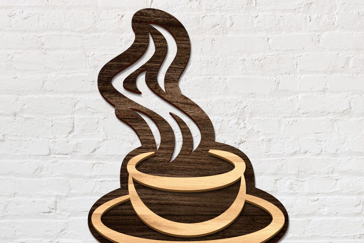 Intra απο ξύλο plywood 3mm-4mm πάχος - Coffee Sign Decor LaserCut Δίασταση 30x20 cm INTRAFABR-79305791