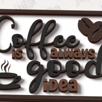 Intra απο ξύλο plywood 3mm-4mm πάχος - Coffee Sign Cut Laser | Καφενείο Δίασταση 30x20 cm INTRAFABR-123369602 - Image 1