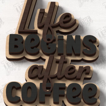 Intra απο ξύλο plywood 3mm-4mm πάχος - Coffee Sign Cut Laser | Καφενείο Δίασταση 30x20 cm INTRAFABR-123369481 - Image 1