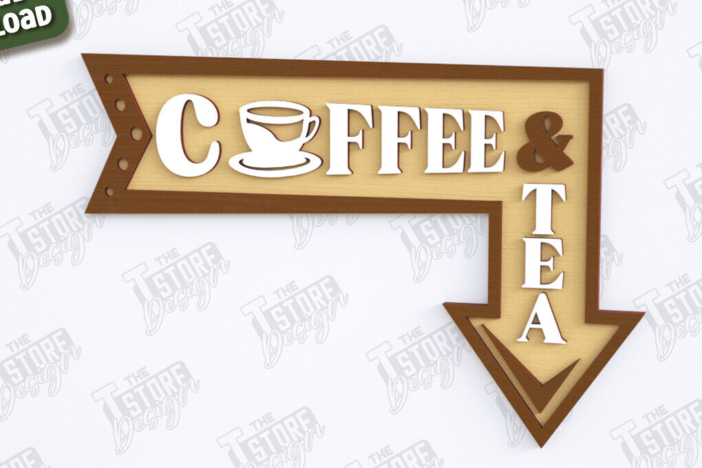 Intra απο ξύλο plywood 3mm-4mm πάχος - Coffee Sign Cut Laser | Καφενείο Δίασταση 30x20 cm INTRAFABR-123567233