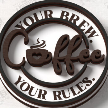 Intra απο ξύλο plywood 3mm-4mm πάχος - Coffee Sign Cut Laser | Καφενείο Δίασταση 30x20 cm INTRAFABR-123369488 - Image 1