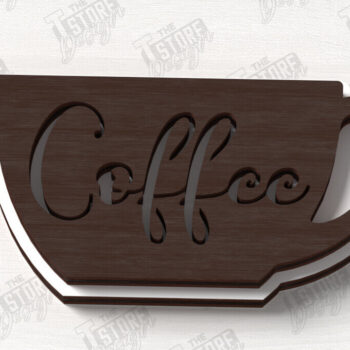 Intra απο ξύλο plywood 3mm-4mm πάχος - Coffee Sign Cut Laser | Καφενείο Δίασταση 30x20 cm INTRAFABR-123369547 - Image 1