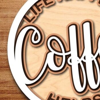 Intra απο ξύλο plywood 3mm-4mm πάχος - Coffee Sign Multilayer Laser Cut Δίασταση 30x20 cm INTRAFABR-31323903 - Image 1