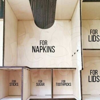 Intra απο ξύλο plywood 3mm-4mm πάχος - Coffee Station Desk Organizer Box Δίασταση 20x20 cm INTRAFABR-119109900 - Image 5