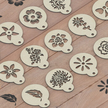 Intra απο ξύλο plywood 3mm-4mm πάχος - Σετ Στένσιλ καφέ / Μοτίβο Barista 254 Δίασταση 30x20 cm INTRAFABR-53994288 - Image 3