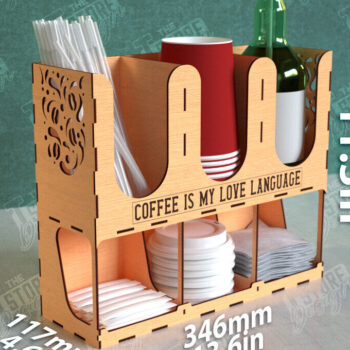 Intra απο ξύλο plywood 3mm-4mm πάχος - Σχάρα για σιρόπι καφέ | Desktop Organizer Δίασταση 20x20 cm INTRAFABR-111817132 - Image 1