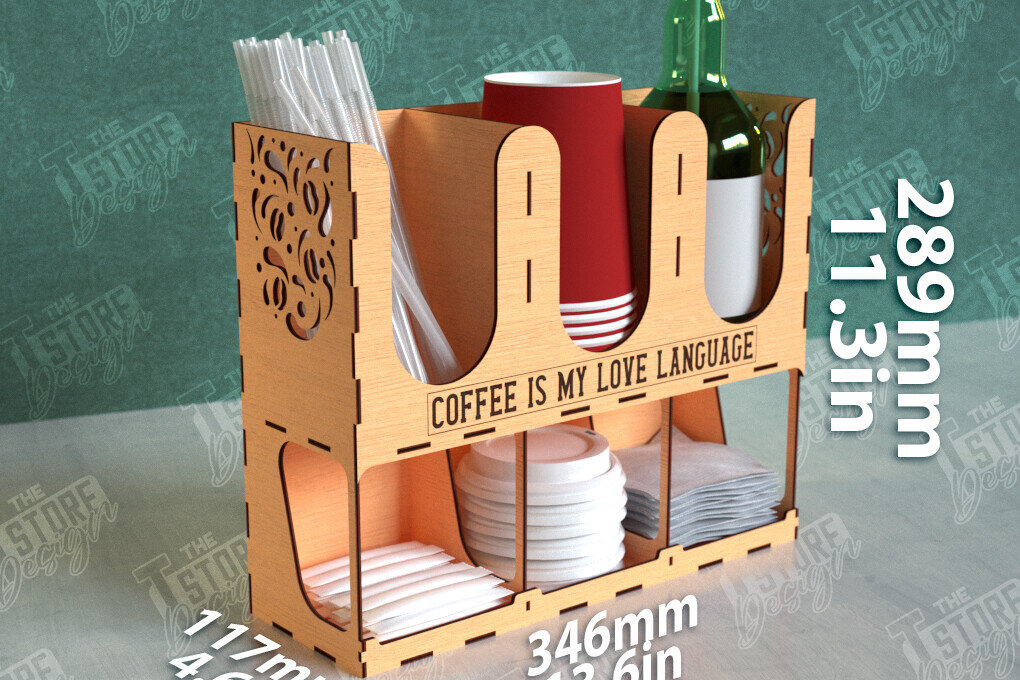 Intra απο ξύλο plywood 3mm-4mm πάχος - Σχάρα για σιρόπι καφέ | Desktop Organizer Δίασταση 20x20 cm INTRAFABR-111817132