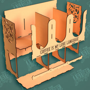 Intra απο ξύλο plywood 3mm-4mm πάχος - Σχάρα για σιρόπι καφέ | Desktop Organizer Δίασταση 20x20 cm INTRAFABR-111817132 - Image 2