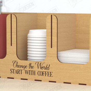 Intra απο ξύλο plywood 3mm-4mm πάχος - Σχάρα για σιρόπι καφέ | Desktop Organizer Δίασταση 20x20 cm INTRAFABR-119310477 - Image 1