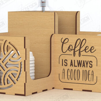 Intra απο ξύλο plywood 3mm-4mm πάχος - Σχάρα για σιρόπι καφέ | Desktop Organizer Δίασταση 20x20 cm INTRAFABR-119310480 - Image 1