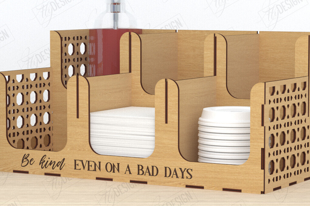 Intra απο ξύλο plywood 3mm-4mm πάχος - Σχάρα για σιρόπι καφέ | Desktop Organizer Δίασταση 20x20 cm INTRAFABR-119599119