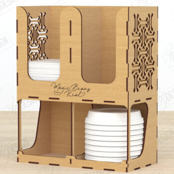 Intra απο ξύλο plywood 3mm-4mm πάχος - Σχάρα για σιρόπι καφέ | Desktop Organizer Δίασταση 20x20 cm INTRAFABR-119599127 - Image 1