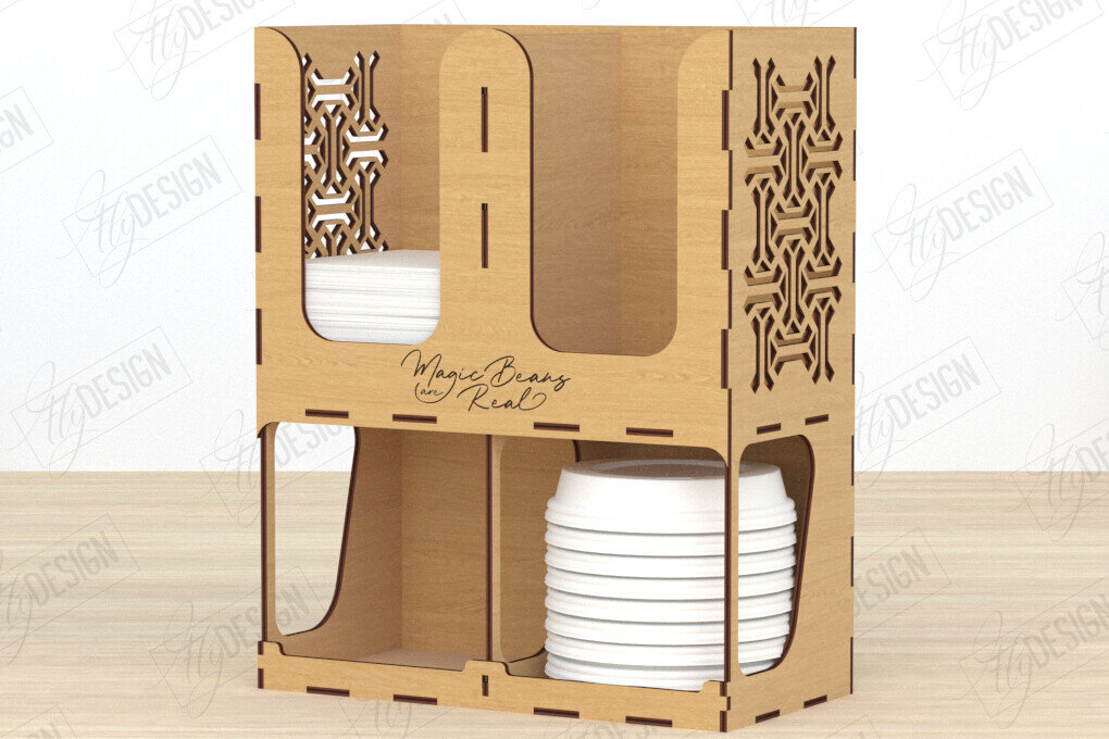 Intra απο ξύλο plywood 3mm-4mm πάχος - Σχάρα για σιρόπι καφέ | Desktop Organizer Δίασταση 20x20 cm INTRAFABR-119599127