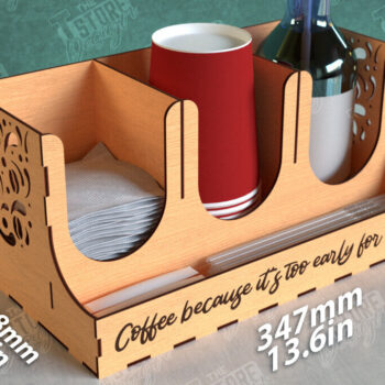 Intra απο ξύλο plywood 3mm-4mm πάχος - Σχάρα για σιρόπι καφέ | Desktop Organizer Δίασταση 20x20 cm INTRAFABR-111816958 - Image 1