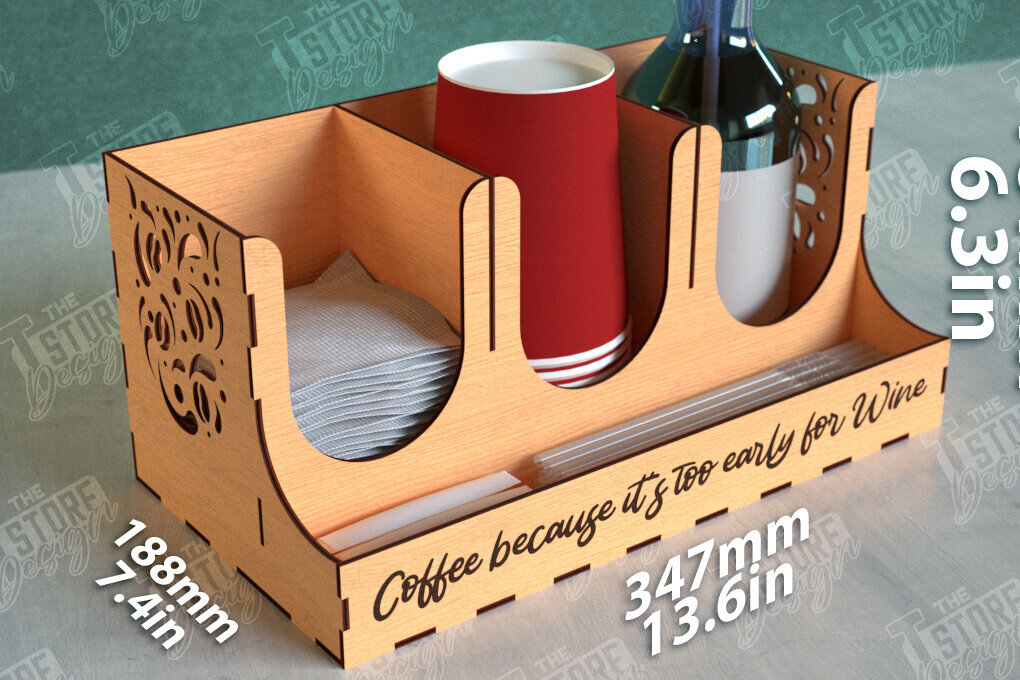 Intra απο ξύλο plywood 3mm-4mm πάχος - Σχάρα για σιρόπι καφέ | Desktop Organizer Δίασταση 20x20 cm INTRAFABR-111816958