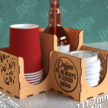 Intra απο ξύλο plywood 3mm-4mm πάχος - Σχάρα για σιρόπι καφέ | Desktop Organizer Δίασταση 20x20 cm INTRAFABR-111816967 - Image 1