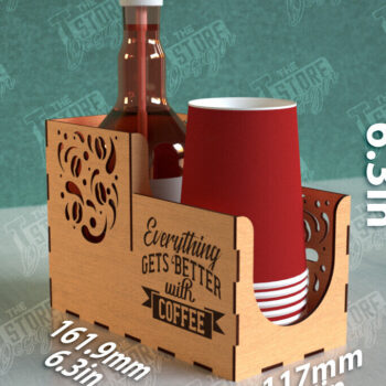 Intra απο ξύλο plywood 3mm-4mm πάχος - Σχάρα για σιρόπι καφέ | Desktop Organizer Δίασταση 20x20 cm INTRAFABR-111816980 - Image 1