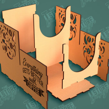 Intra απο ξύλο plywood 3mm-4mm πάχος - Σχάρα για σιρόπι καφέ | Desktop Organizer Δίασταση 20x20 cm INTRAFABR-111816980 - Image 2