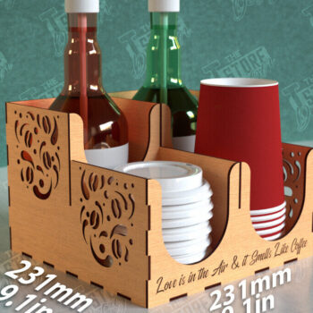 Intra απο ξύλο plywood 3mm-4mm πάχος - Σχάρα για σιρόπι καφέ | Desktop Organizer Δίασταση 20x20 cm INTRAFABR-111816996 - Image 1