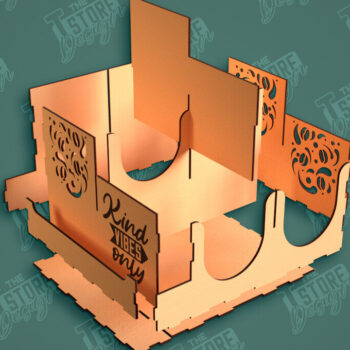 Intra απο ξύλο plywood 3mm-4mm πάχος - Σχάρα για σιρόπι καφέ | Desktop Organizer Δίασταση 20x20 cm INTRAFABR-111817024 - Image 2