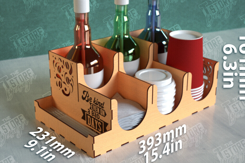 Intra απο ξύλο plywood 3mm-4mm πάχος - Σχάρα για σιρόπι καφέ | Desktop Organizer Δίασταση 20x20 cm INTRAFABR-111817062