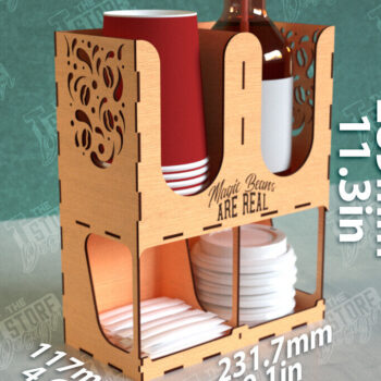 Intra απο ξύλο plywood 3mm-4mm πάχος - Σχάρα για σιρόπι καφέ | Desktop Organizer Δίασταση 20x20 cm INTRAFABR-111817112 - Image 1