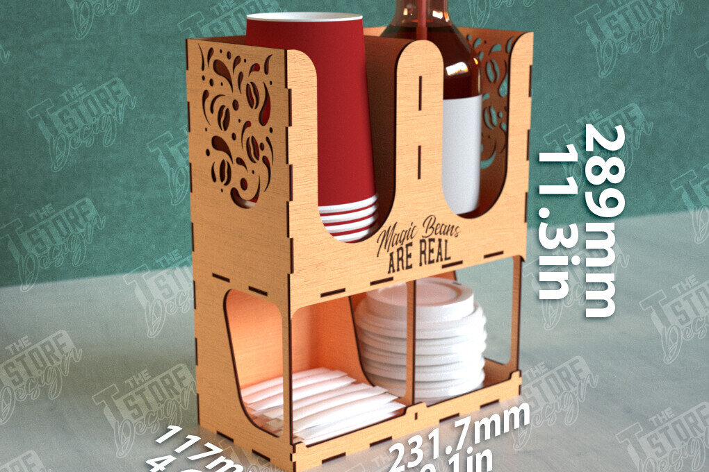 Intra απο ξύλο plywood 3mm-4mm πάχος - Σχάρα για σιρόπι καφέ | Desktop Organizer Δίασταση 20x20 cm INTRAFABR-111817112