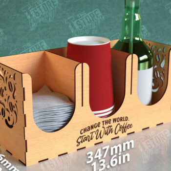 Intra απο ξύλο plywood 3mm-4mm πάχος - Σχάρα για σιρόπι καφέ | Desktop Organizer Δίασταση 20x20 cm INTRAFABR-111816949 - Image 1