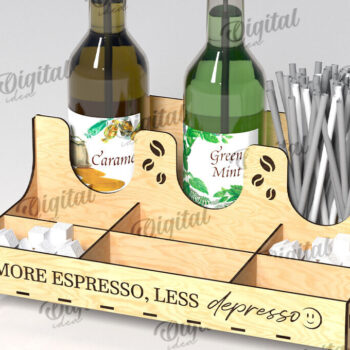 Intra απο ξύλο plywood 3mm-4mm πάχος - Σχέδιο κοπής με λέιζερ για σιρόπι καφέ Δίασταση 30x20 cm INTRAFABR-108771693 - Image 1