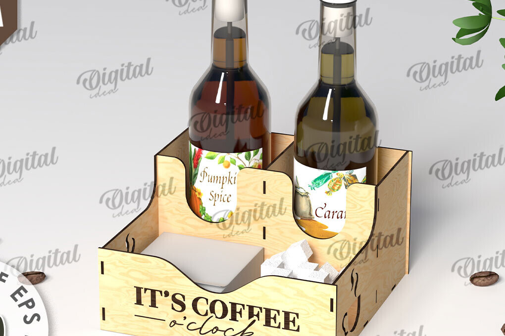 Intra απο ξύλο plywood 3mm-4mm πάχος - Σχέδιο κοπής με λέιζερ για σιρόπι καφέ Δίασταση 30x20 cm INTRAFABR-108771422