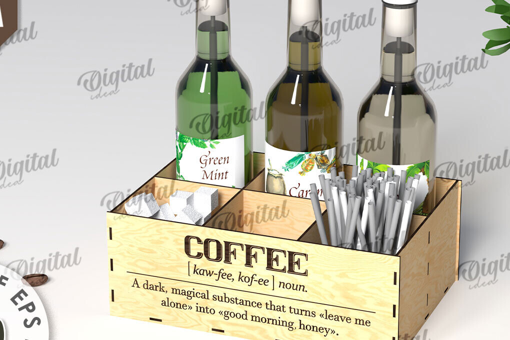 Intra απο ξύλο plywood 3mm-4mm πάχος - Σχέδιο κοπής με λέιζερ για σιρόπι καφέ Δίασταση 30x20 cm INTRAFABR-108771447