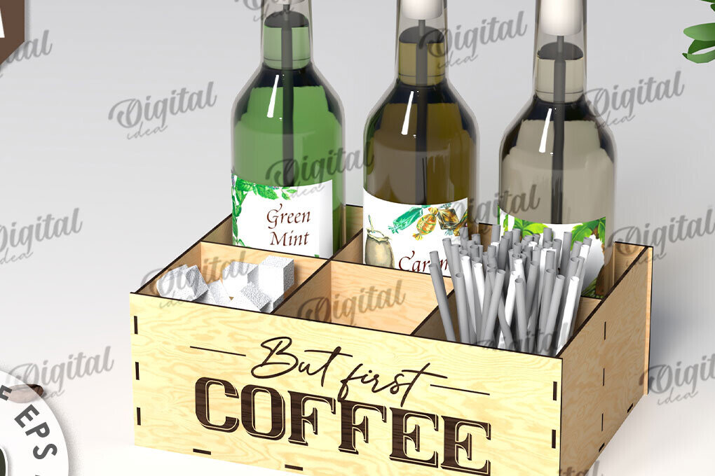 Intra απο ξύλο plywood 3mm-4mm πάχος - Σχέδιο κοπής με λέιζερ για σιρόπι καφέ Δίασταση 30x20 cm INTRAFABR-108771573