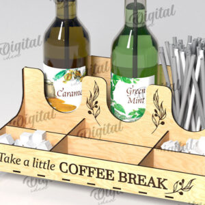 Intra απο ξύλο plywood 3mm-4mm πάχος - Σχέδιο κοπής με λέιζερ για σιρόπι καφέ Δίασταση 30x20 cm INTRAFABR-108771601