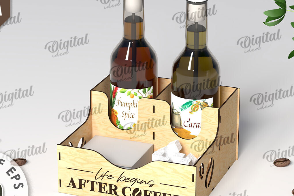 Intra απο ξύλο plywood 3mm-4mm πάχος - Σχέδιο κοπής με λέιζερ για σιρόπι καφέ Δίασταση 30x20 cm INTRAFABR-108771669